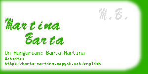 martina barta business card